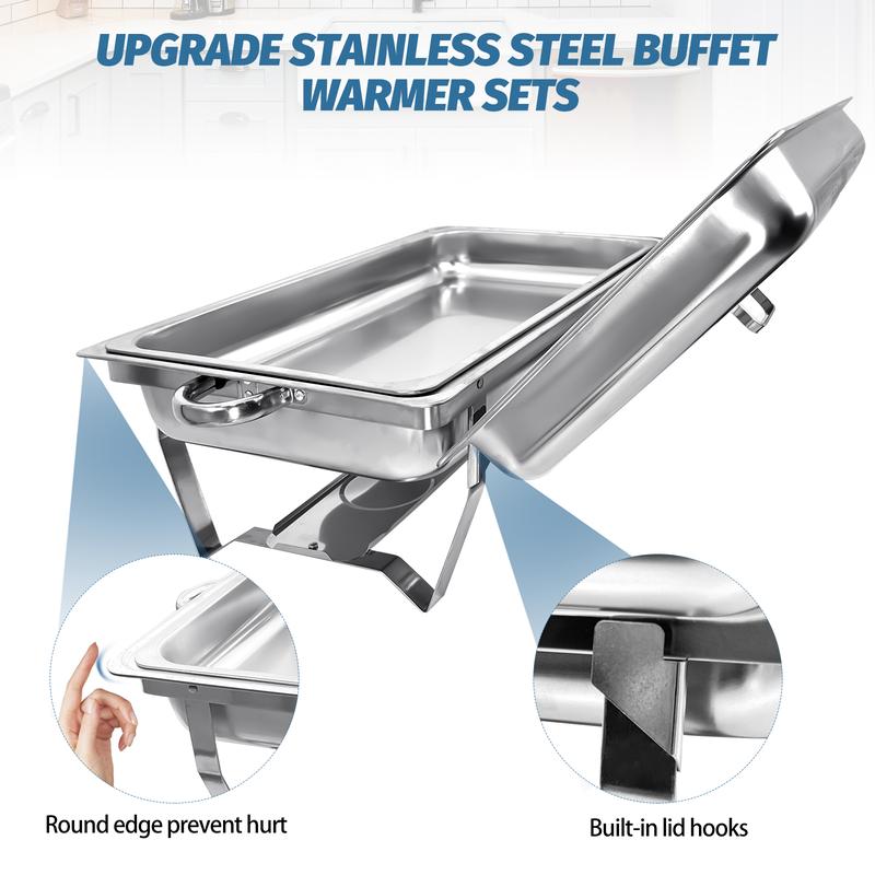 🔥 6-Pack Stainless Steel Chafing Dish Buffet Set