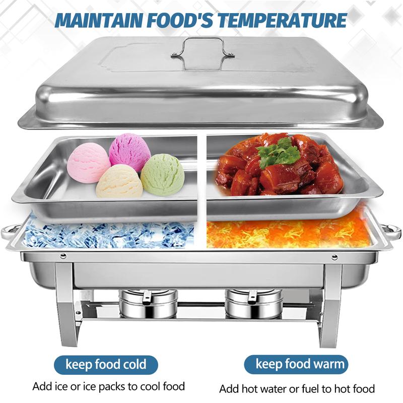 🔥 6-Pack Stainless Steel Chafing Dish Buffet Set